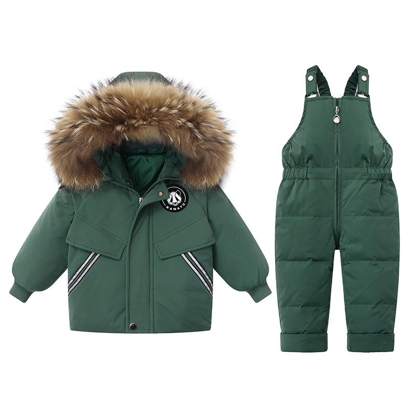 Children's Down Jacket Suits Boys and Girls Winter Baby Down Jacket Two-piece Suit