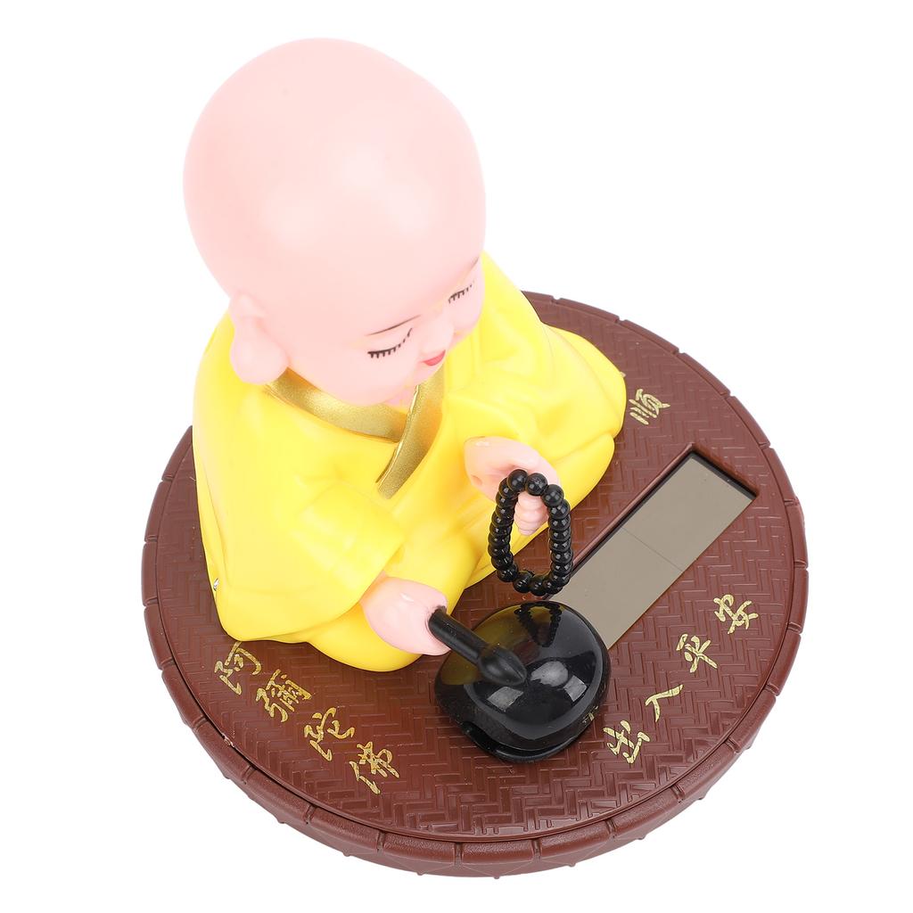 Little Monk Figurine Solar Funny Car Shaking Head Toy Chinese Little Monk Statue Car Dashboard