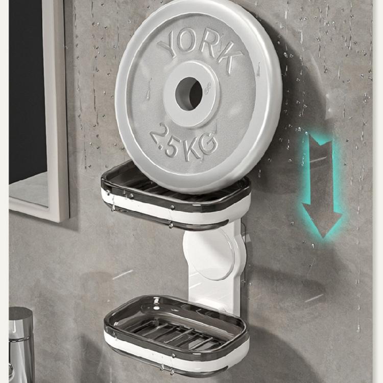 Space Saving Soap Dish Holder 1 or 2 Tiers Wall Mount Design Waterproof Surfaces Strong Adhesive Backing for Renters Bathroom