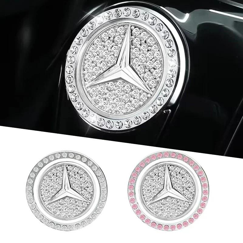 DIQ4 Car One-Click Engine Start Stop Switch Button Cover Ignition Button Sticker For Mercedes Benz W211 W204 W210 CLA GLA Accessories