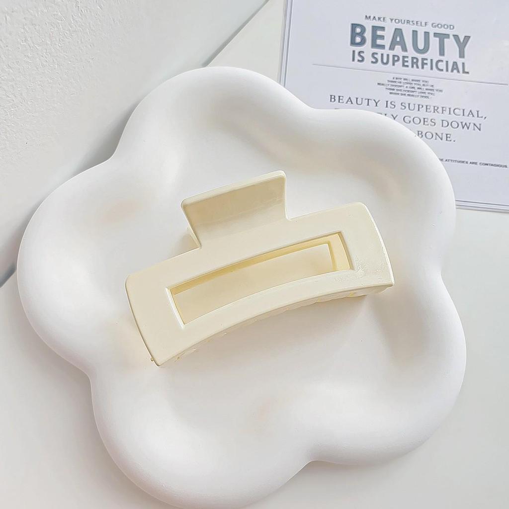 Korean Style Semi-Circular Transparent Hair Clip for Women's Updos - High-End Hollow Shark Clip