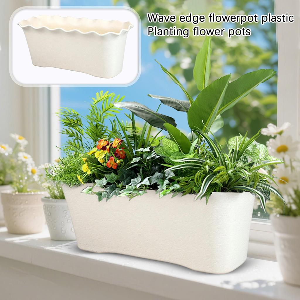Planter Box Flower Pot Window Box Planter For Live Plants Garden Decor