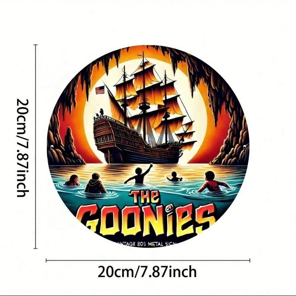 Goonies Retro 8 Inch Round Tin Sign Vintage Metal Wall Decor for Home Bar