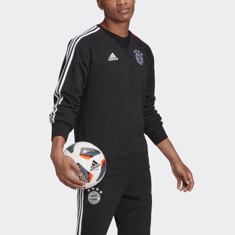 adidas FC Bayern Munich Sweatshirt Crew Neck Pullover Men Tops Black FR5323