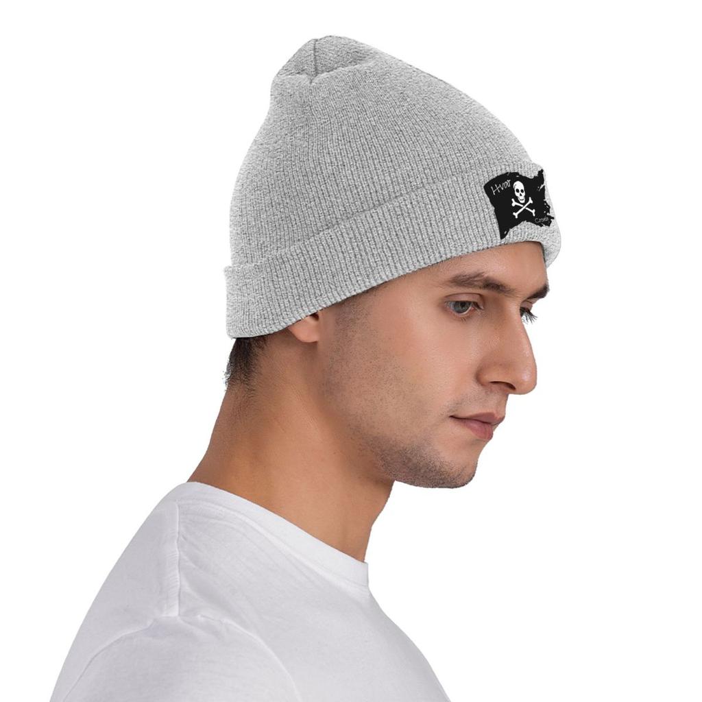 Flag Hvar Croatia Pirate Society 1 Warm Knitted Cap Fashion Bonnet Hat Autumn Winter Outdoor Beanies Hats for Unisex Adult