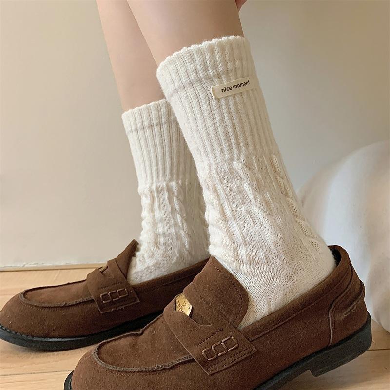 Women's Autumn and Winter Style Thick Plush Warm Twist Cloth Standard Wool Sleep Long Pile Socks