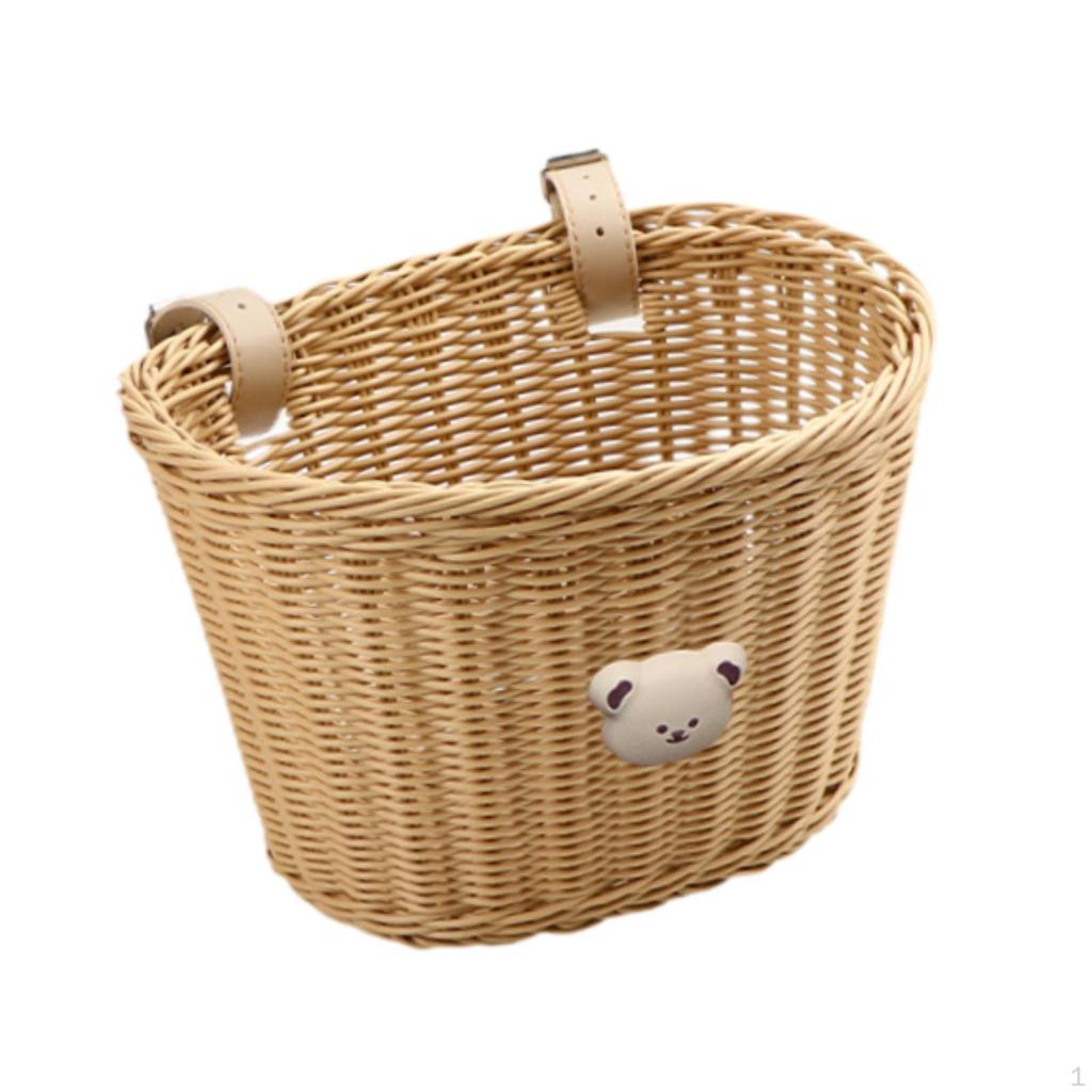 Koszyk na rower dla dorosłych, dzieci lub hulajnogę z regulowanymi paskami PU