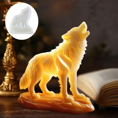 Wolf Howling Shape Candle Silicone Mold Animal Wolf Shape Resin Mold Head Up Standing Wolf Gypsum Mould Craft Molds