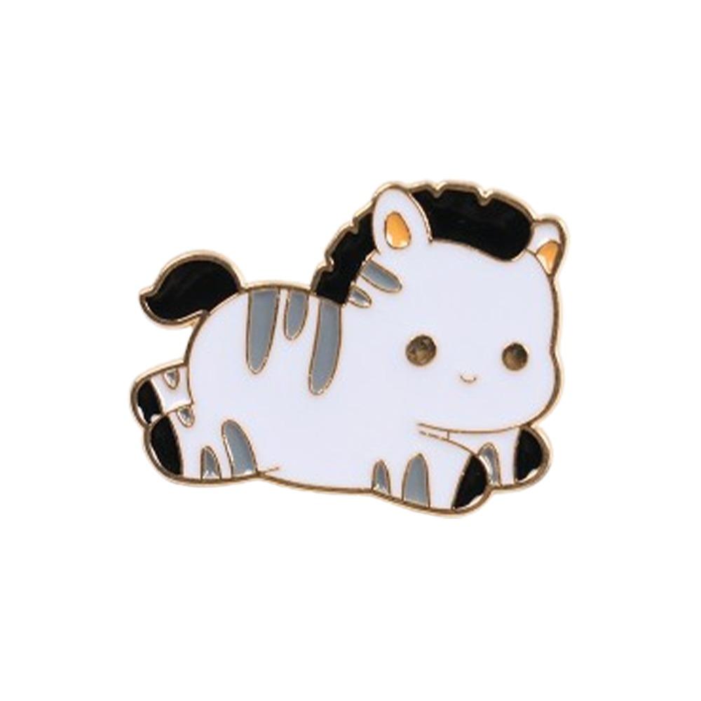 Cartoon Zodiac Horse Brooch Zinc Zinc Zinc Alloy New Year Lapel Pins Cute Animal Brooch  Clothing Accessories