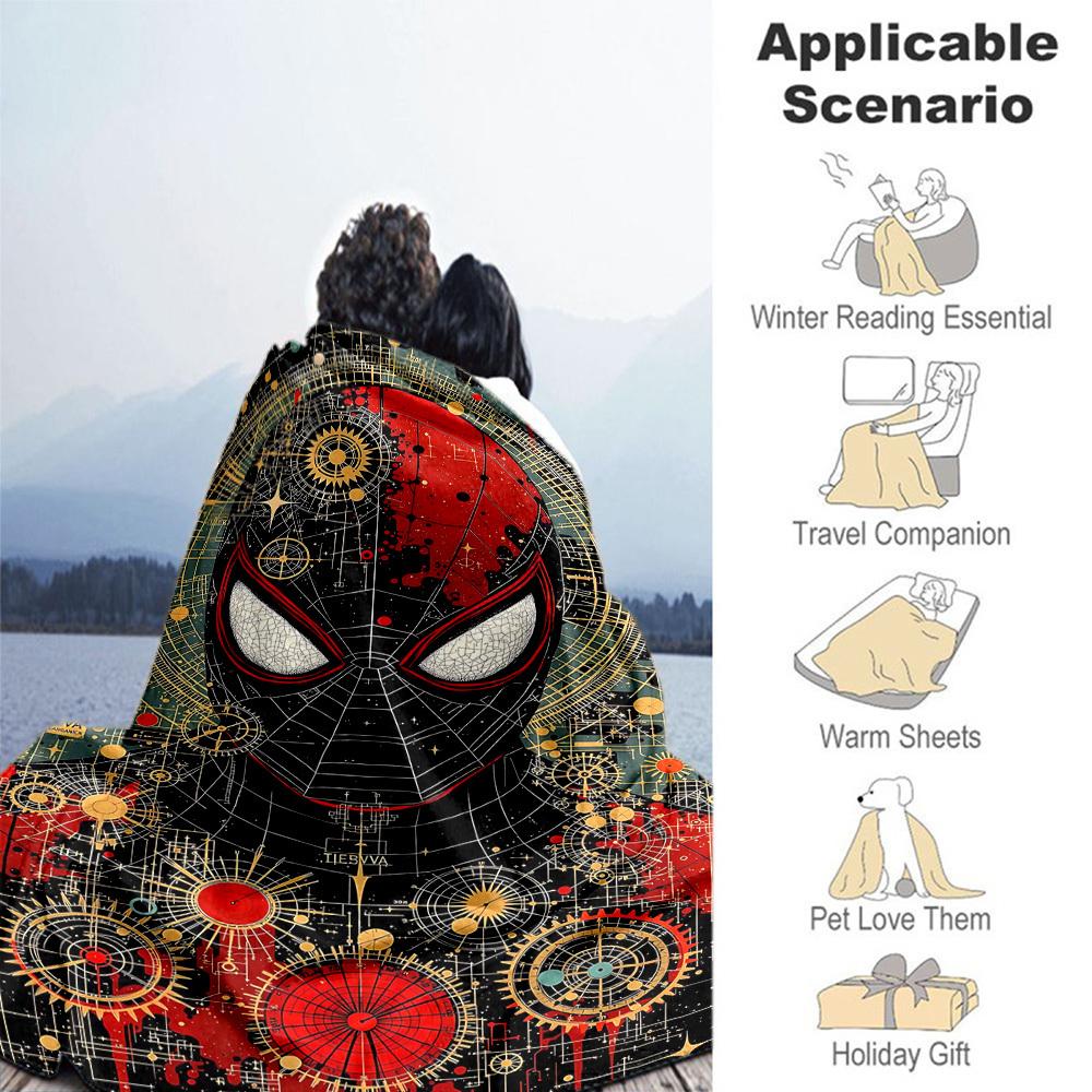 1pc Spider-Man Outdoor Blanket Lightweight Flannel, Soft & Warm, All-Season Use for Sofa, Outdoor, Camping, Living Room, Office077