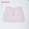 SOMALER Women's Autumn Winter Angora Knit Warm Hat with Brim and Sequin Decoration Cute Cat Design Beanie 54-58cm