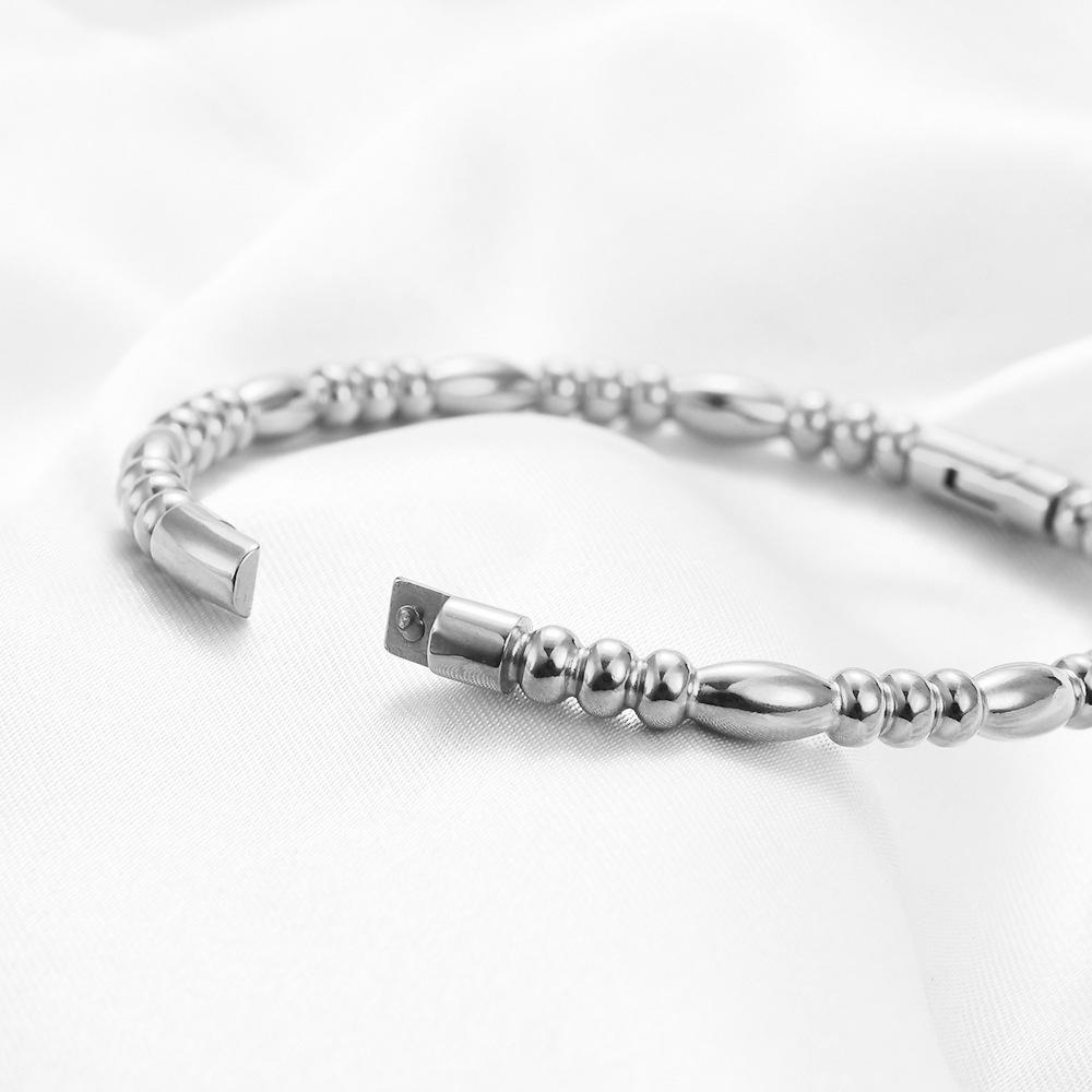 5MM Bamboo Section Titanium Steel Bracelet, 18K Gold-Plated, Versatile & Simple Design