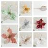 High-quality 25cm Vine-like Christmas Flower Garland With Net Fabric And Sparkling Sequins