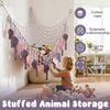 Toy Hammock Large-capacity Plush Animal Hammock Net with Hand Woven Leaf Tassel hHome Decoration Corner Toy Storage Organizer