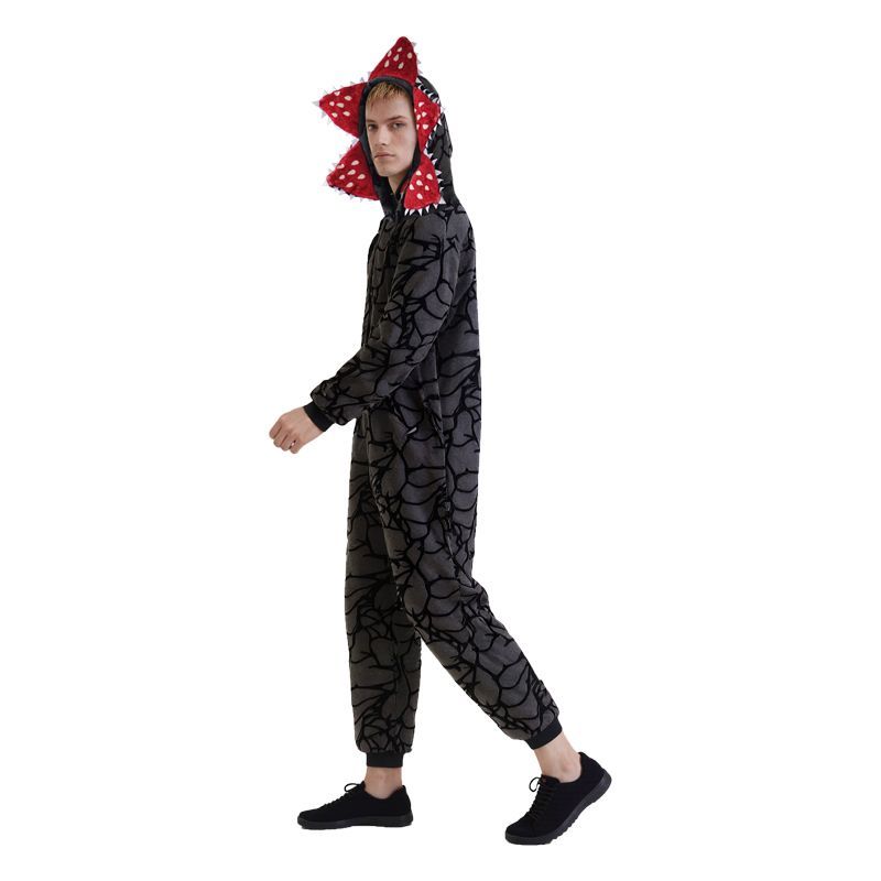 Adult Kids Stranger Pajamas Demogorgon Plant Costume Floral Headpiece Family Flannel Onesie Carnival Themed Party Suit Jumpsuit