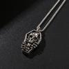 Coffin-Shaped Skull Pendant Necklace with Stainless Steel Chain