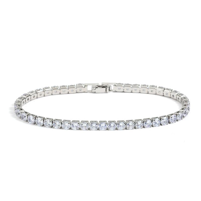 Elegant Cross-border Luxury Zircon Tennis Bracelet with Copper Micro-inlay