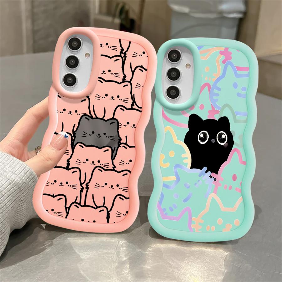 Hülle für Samsung Galaxy A13 A16 A21s A14 A12 A11 A52 A15 Weiche Handyhülle A23 A53 A04 A03 A33 A06 A22 A05 Cartoon Süße Katze