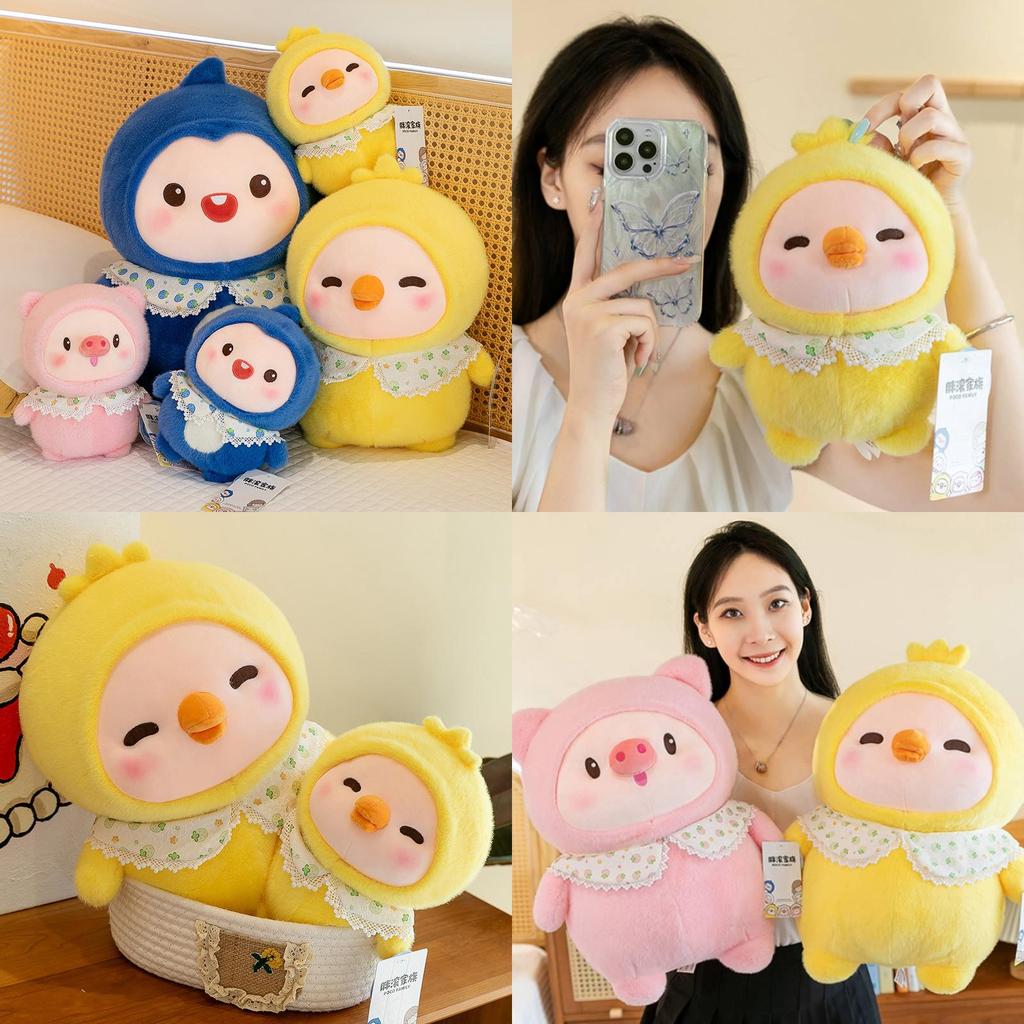 Adorable Fat Rolling Family Plush Penguin Monster Soft Toy For Claw Machine Lovers