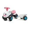 Rainbow Farm Tractor Ride-on with Trailer - - For Girls Aged 1 Year - Round Shapes and Pastel Colors