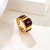 New Year's Gift Geometric Wide-faced Burgundy Dripping Oil Ring Female Niche High-end Index Finger Ring for Girlfriend
