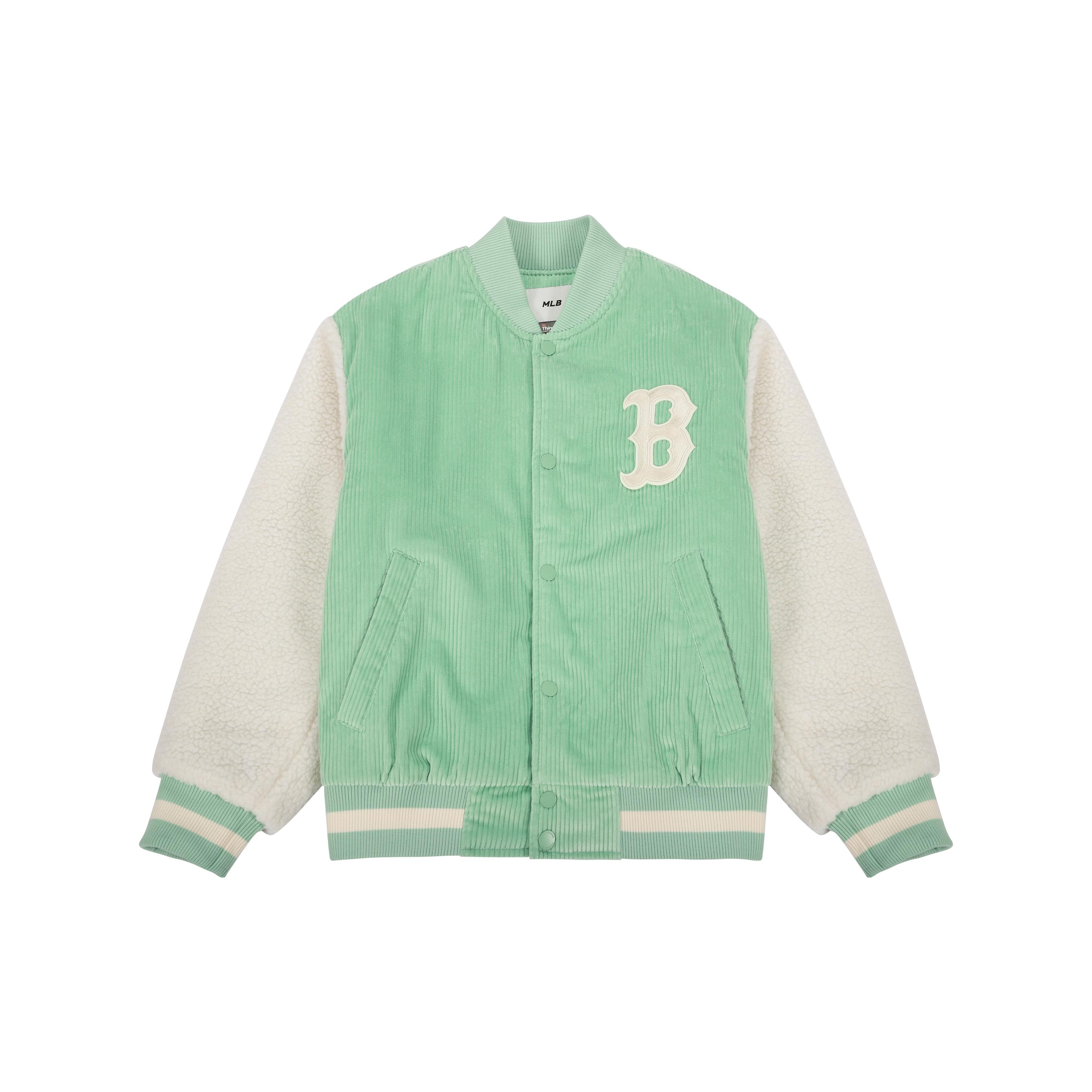MLB Velvet Jackets Unisex Light Mint Baseball Collar Thickened 3AJPEC116-43MTL M