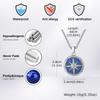 Stylish Natural Stone Necklace for Men,Eight-pointed Star Round Pendant Necklace,Cool Punk Birthday Father Gifts