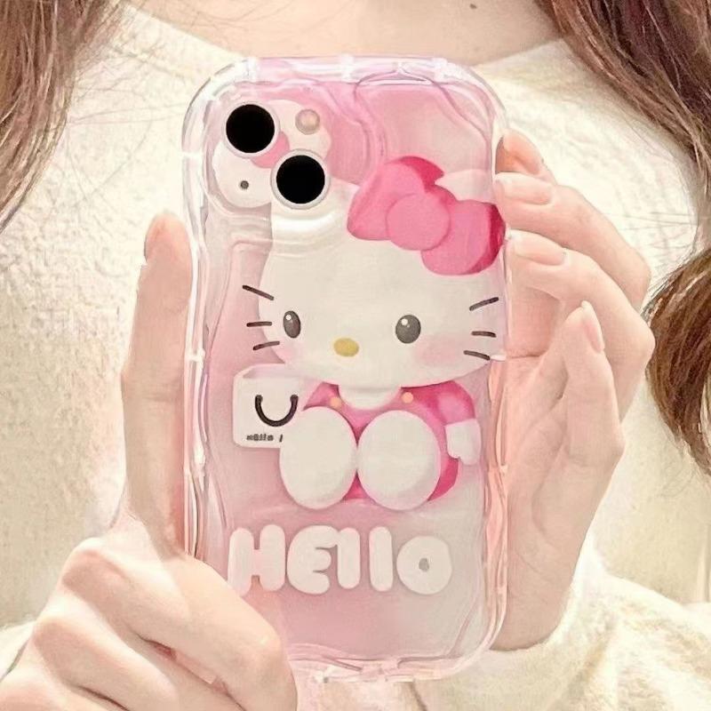 Cute Pink Cat Japanese Korean Style Anti Drop Soft Phone Case For Apple Iphone