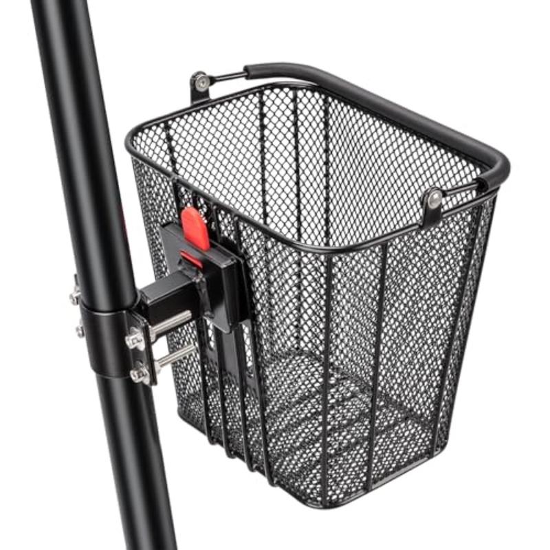 Quick Release Iron Wire Bicycle Basket with Handle, Universal Front Mount for Easy Installation and Removal