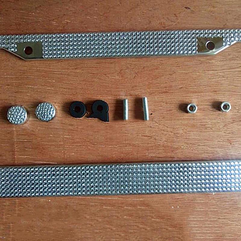 2PCS Stainless Steel License Plate Frame for Cars US-Spec Bling License Plate Frame Glitter Crystal Sparkling Rhinestone Caps белый