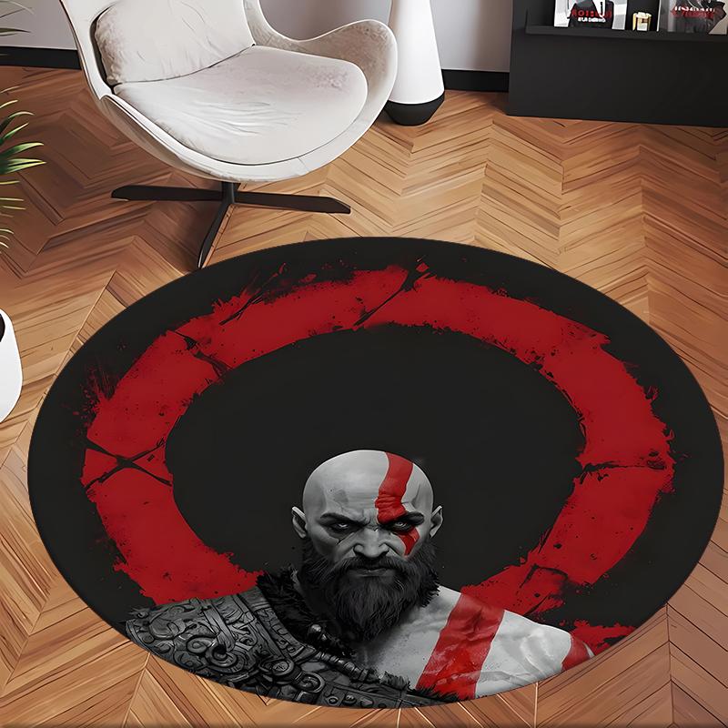 Kratos (1) Ofis için Yuvarlak Halı Ofis, Yatak Odası, Oturma Odası ve Ev Alanı için Dekoratif Yer Halısı