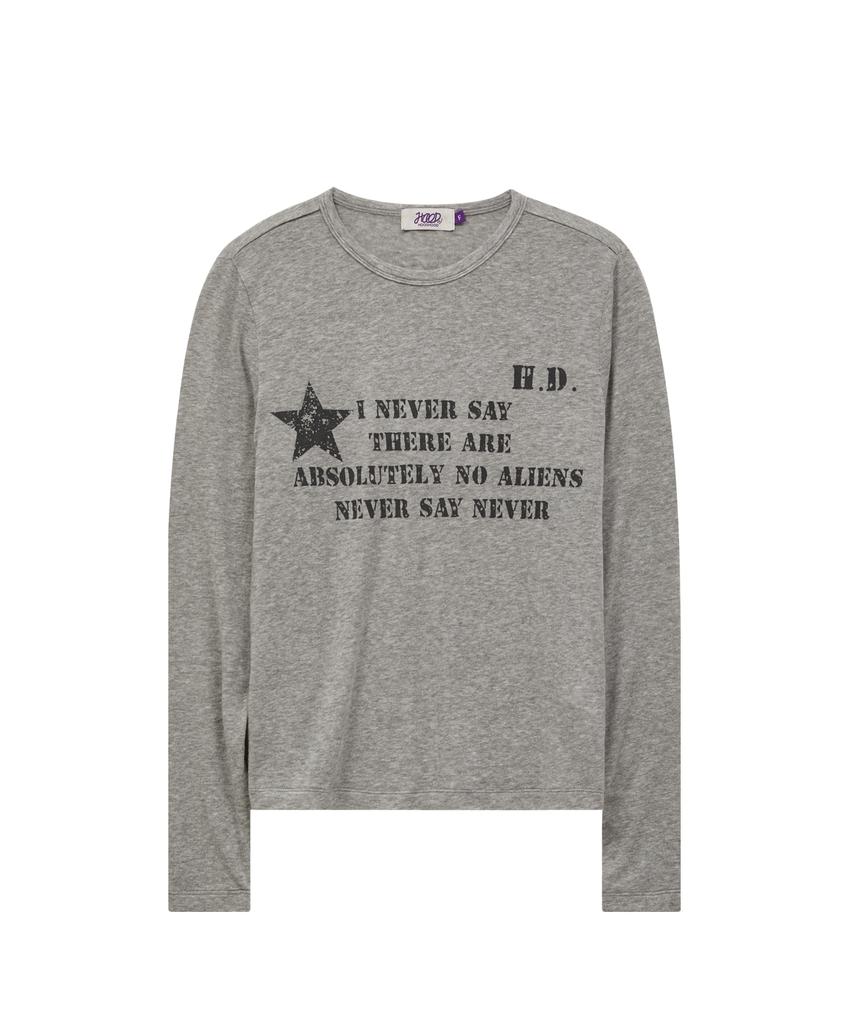 HOODHOOD Never Say Never Long Sleeve T-Shirt Gray