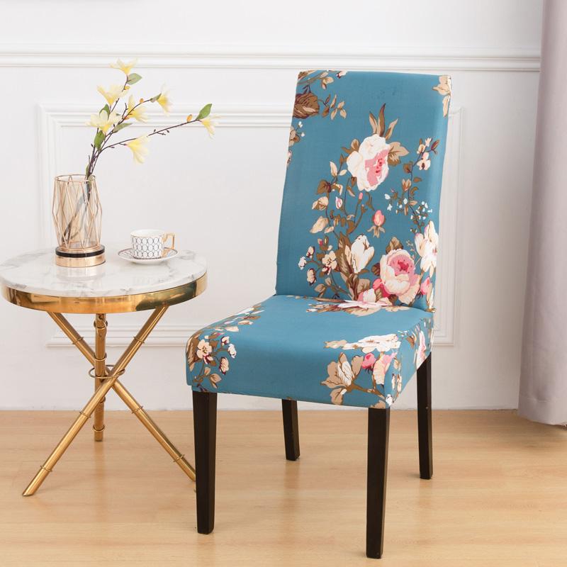Dining Room Chair Cover Elastic Print Kitchen Parsons Chair Covers Spandex Chair Decorative Furniture Protective Cover