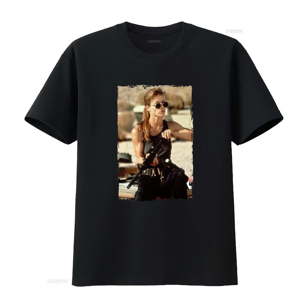 Sarah Connor Terminator 2 T Shirt Action Movie Inspired Retro Style Perfect for Fans vintage Washed Comfortable