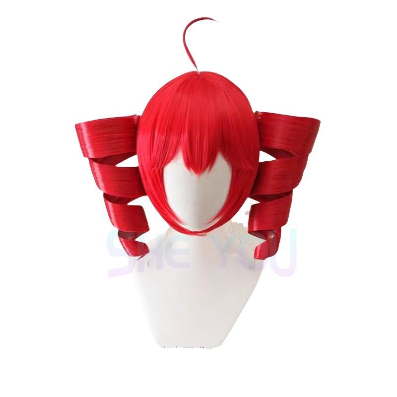 Anime Kasane Teto Paróka Cosplay Női Aranyos Piros Lófarok Paróka Magas Hőálló Haj Teto Paróka Ingyenes Parókatartó Sapka (as the picture,One Size) red