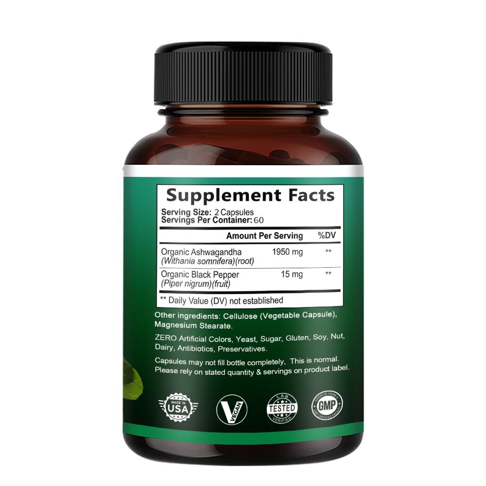 Herbal Extract Dietary Supplement, With Organic Black Pepper, 120 Capsules Per Bottle