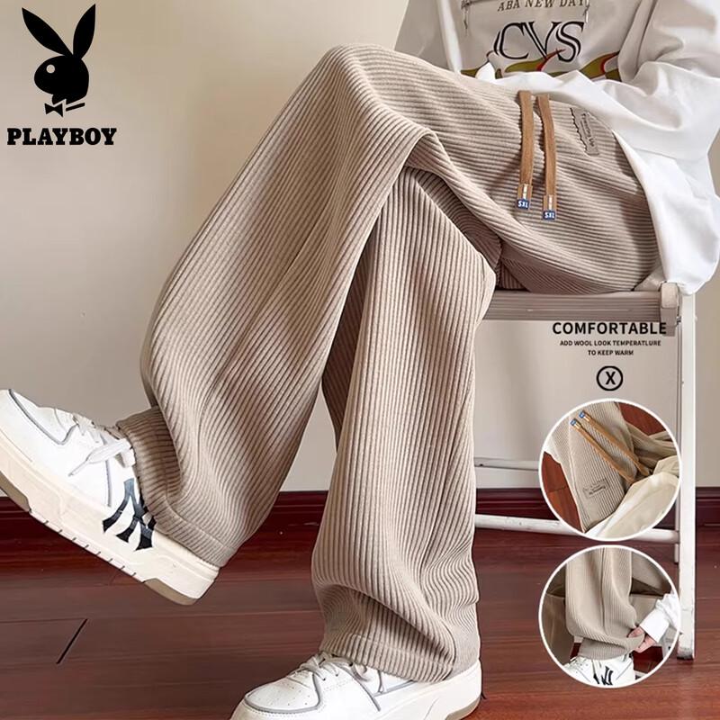Playboy Men s Loose Straight-Leg Casual Pants M