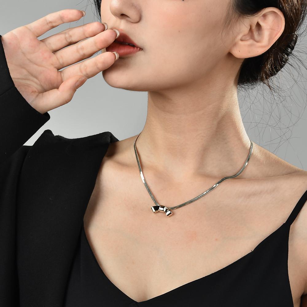 Elegant Titanium Steel Butterfly Knot Necklace With Premium Gold Finish For Women