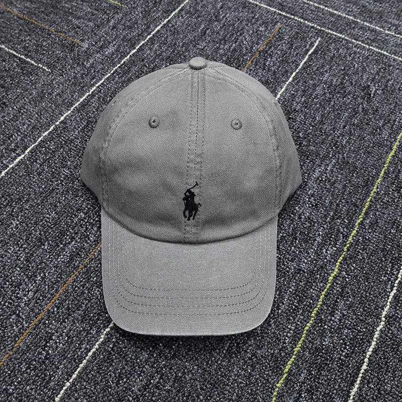 Gorra de Béisbol Polo Ralph Gray RL con Bordado de Logo de Caballo Pequeño - Sombrero de Copa Suave Unisex