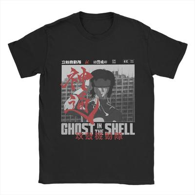 Ghost In the Shell T-Shirt Beach Major Motoko Kusanagi Fashion T-Shirts Couple Pure Cotton O-Neck Tees Short Sleeve  Retro Tops