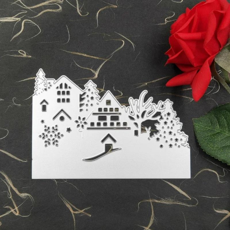 Christmas DIY Art Craft Card Decoration House Tree Snowman Santa Cut Die Embossing Stencil For