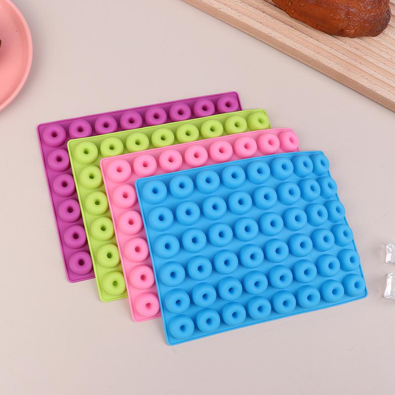48 Cavity Mini Doughnut Pan Silicone Mold Jelly Candy Chocolate Mold Diy Mini Donuts Party Kitchen Baking Mold Snacks Maker