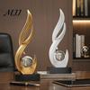 Decorative Statue for Wine Cabinet Abstract Sculpture with Clear Crystal Ball, Modern Flowing Curve Tabletop Decor Feng Shui Desk Accessory