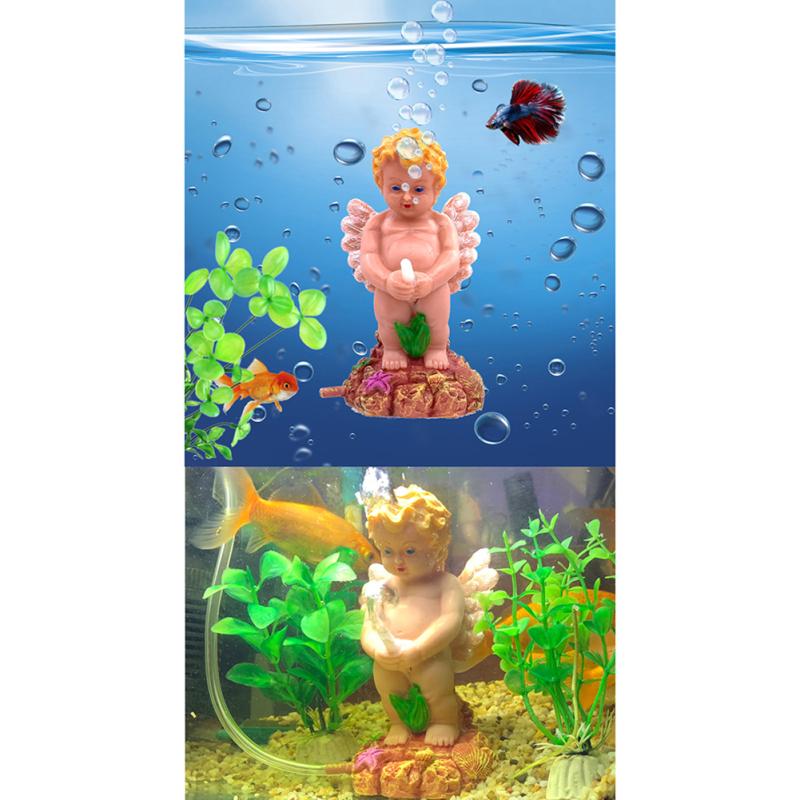 Creative Angel Artificial Ornaments Air Pump Resin Crafts Fish Tank Aquarium Decoration Accessories