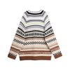 ELLE French Style Striped Color Block Fashion Design Casual Loose Versatile Comfortable Long Sleeve Cardigan Sweater Women tops L8AZK208