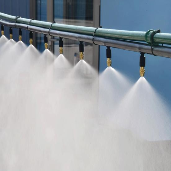 Three-Way Atomizing Nozzle Set Brass Misting Nozzles with Drip Irrigation Connector Adjustable Drip Irrigation Mister Set for Garden Patio Greenhouse