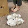 Fashion Slip on Comfortable Canvas Casual Shoes Women's Mules Thick Bottom Versatile Adults Footwear Spring Autumn Lady Slippers Fashion
