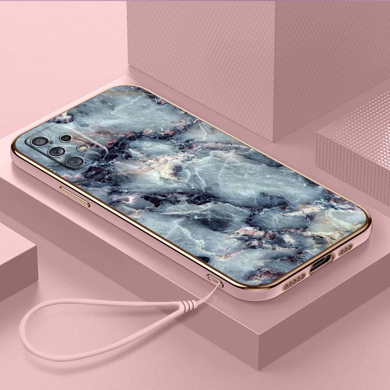 

Роскошный чехол для телефона из ТПУ с ремешком для Samsung Galaxy A04 A05s A13 A14 A24 A54 A34 Note20 S23 Ultra, чехол A48 с пейзажным узором, масляный мрамор Samsung Galaxy A01