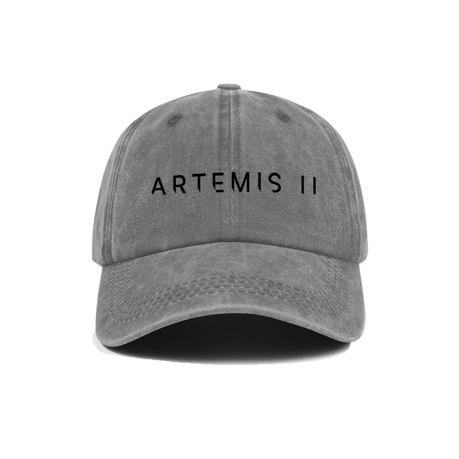 

Casual Unisex Adjustable Baseball Cap Featuring Artemis II Embroidered Design Durable Cotton Twill Fabric Structured Crown Low Profile Visor One Size