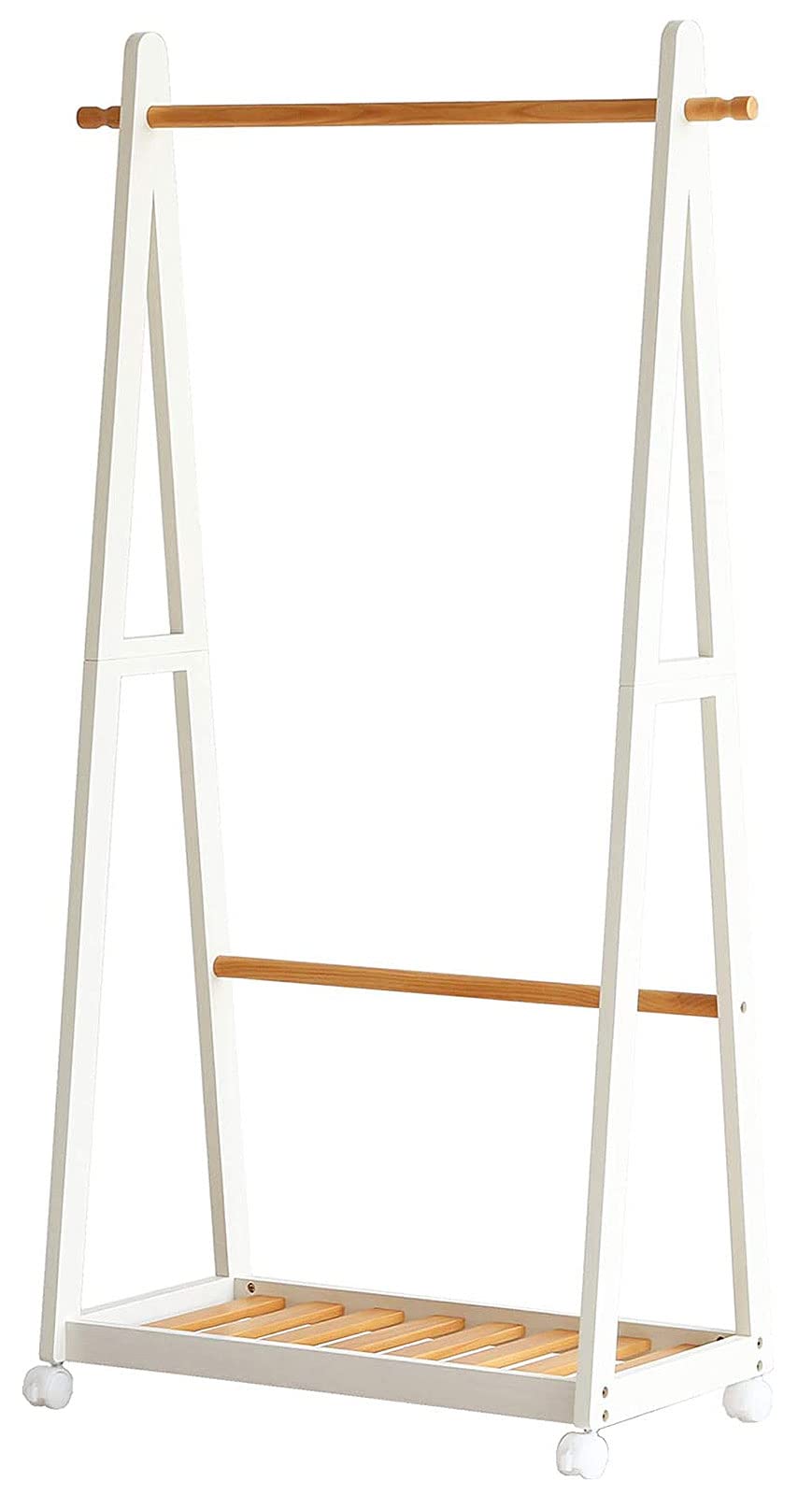 

Деревянная вешалка для одежды с полкой шириной 85 см x глубиной x высотой 150 см, H-3200NAWH, 39,5 см